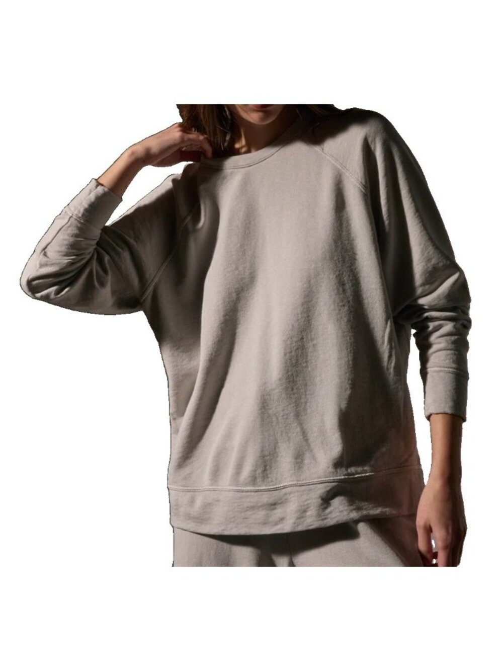 James Perse French Terry Vintage Fleece Relaxed Top Grayish Womens Size 1 S
